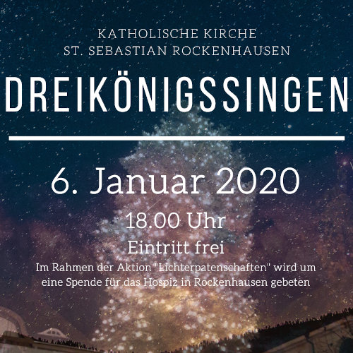 Plakat „Dreikönigssingen“ in der kath. Kirche Rockenhausen