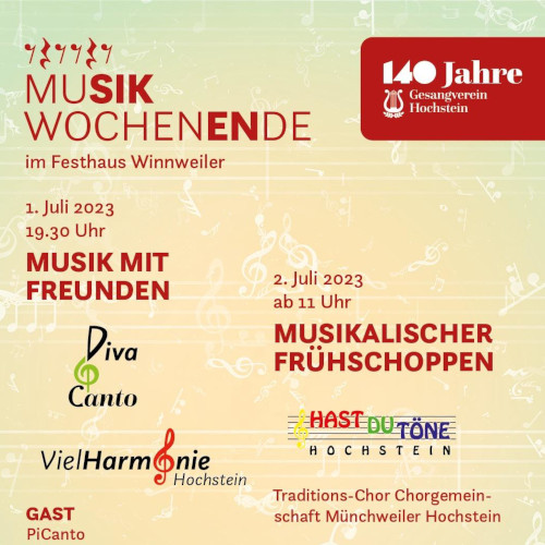 Musikwochenende Gesangverein Hochstein 2023